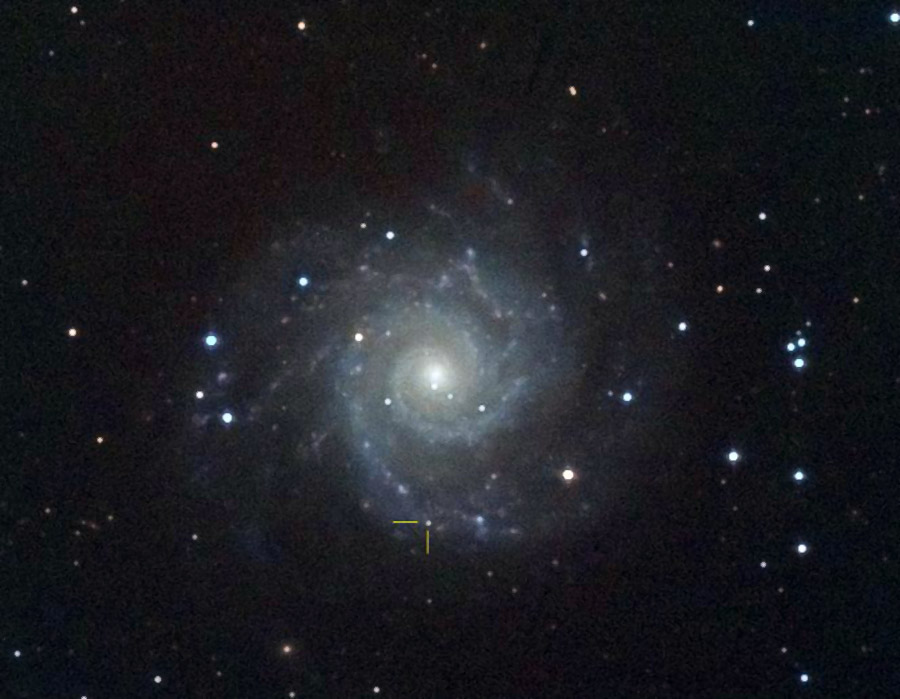 M74 - NGC 628 spiral galaxy with SN2003gd