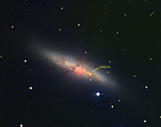 Supernova SN2014J fading out in M82