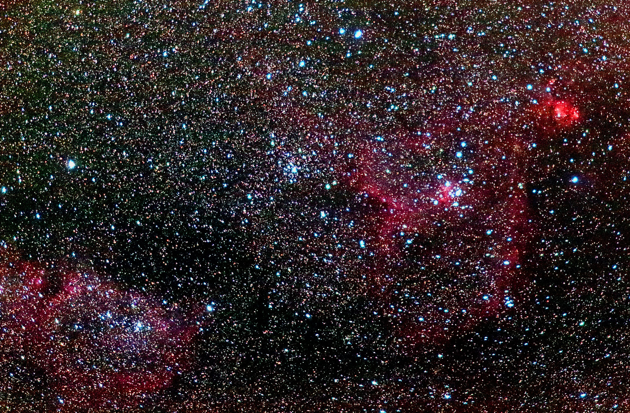Heart and Soul Nebulae, color