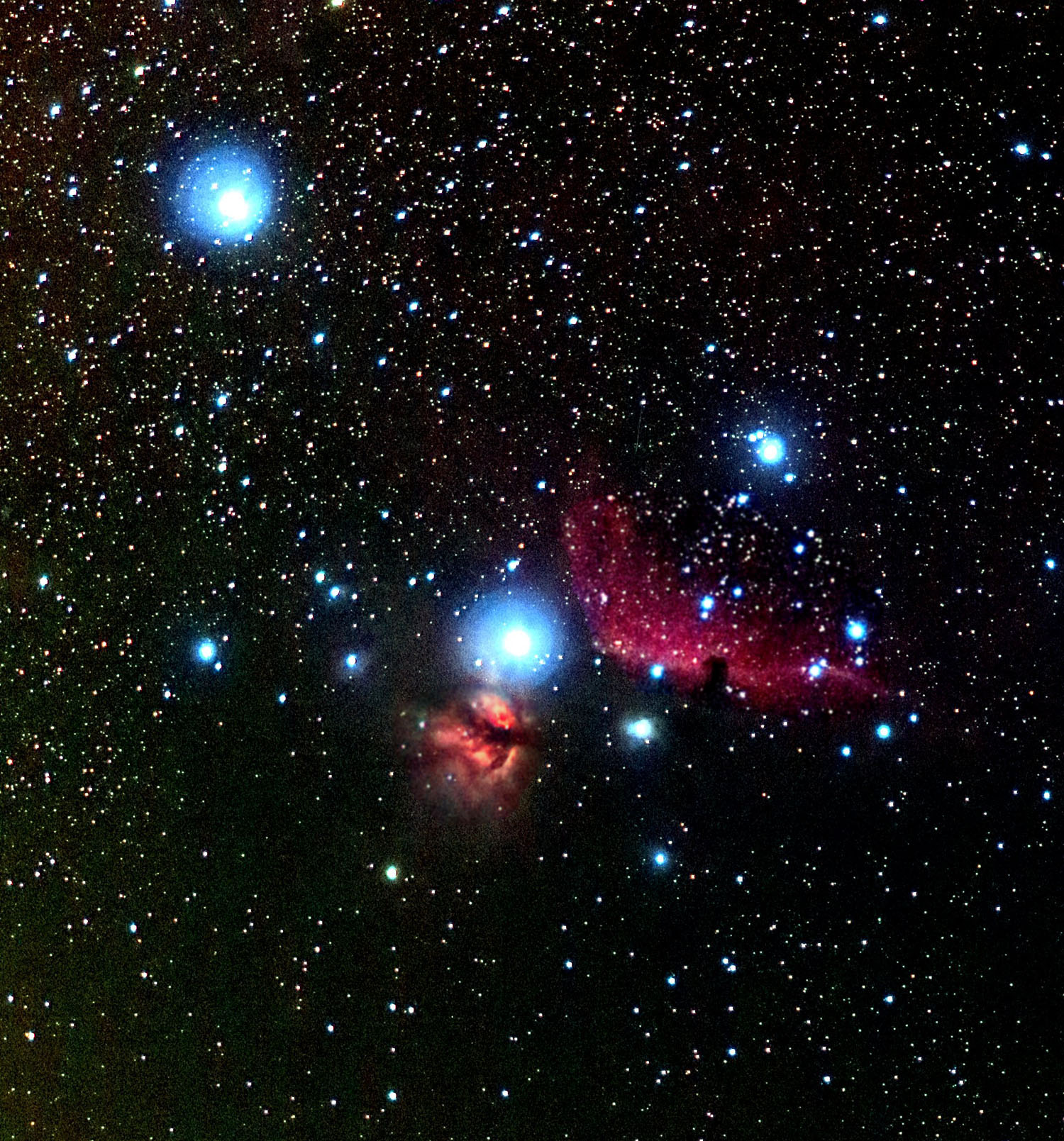 horsehead and flame nebulae wide field
