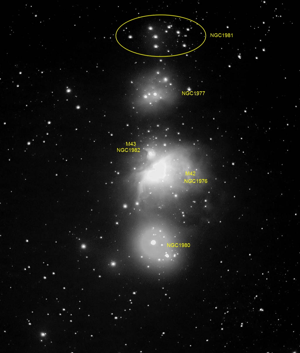 Orion nebula finder chart