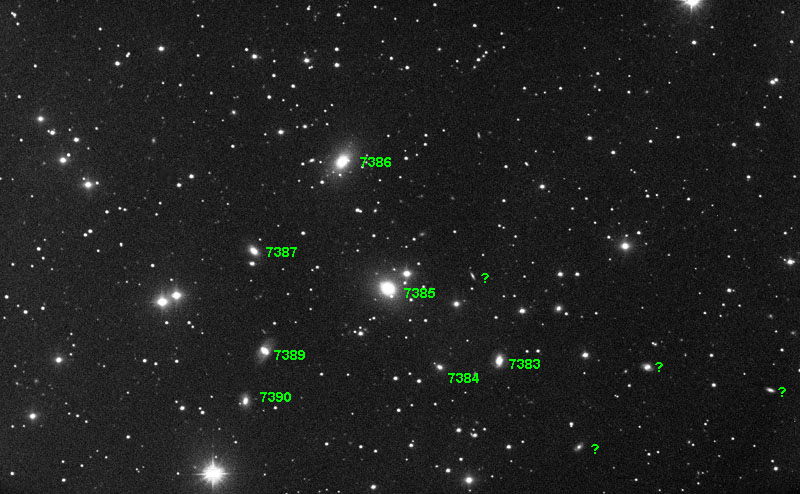 NGC 7385 galaxy cluster finder map