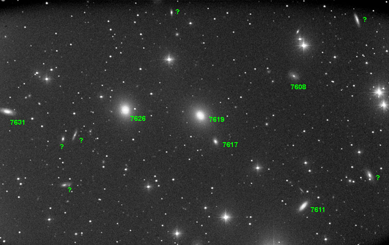Pegasus I galaxy cluster finder chart