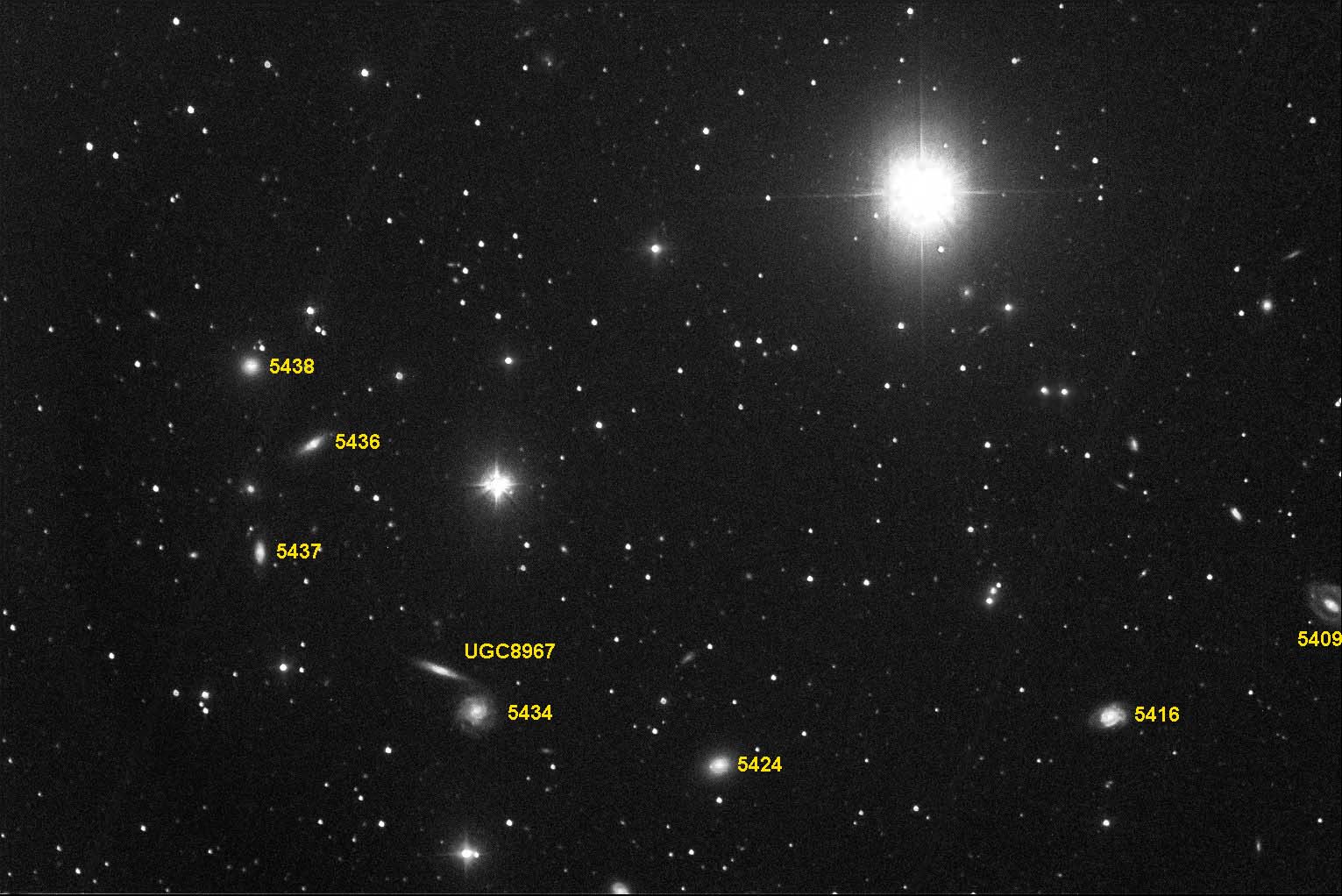NGC 5434 group finder chart