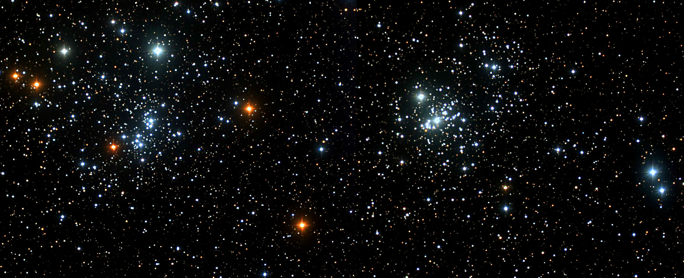 NGC 869 and NGC 884 double cluster color image
